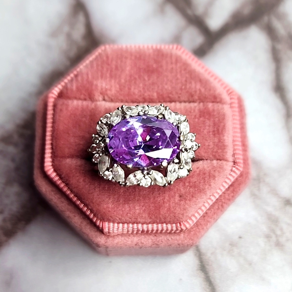 Sterling Silver Amethyst Statement Ring - image 1